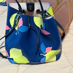 Kate Spade Blue and Yellow Floral Shoulder Bag